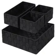 Cube Woven Home Storage Containers Set of 4 for Organizing Household Items