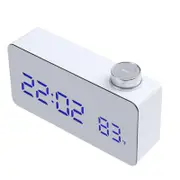 Beauty Mirror Knob Alarm Clock Personality Thermometer Bedside Led Luminous Student