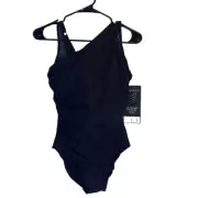 NEW MiracleSuit Network Black Azura One Piece Swimsuit Size 10