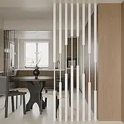 Metal Wall Partition Post Room Divider, Room Divider Floor to Ceiling, Partition Column Versatile Space Separator, Privacy Screens with Adjustable Feet for Home(Beige,125cm/49.2in/4.10ft)