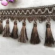 Tassel Fringe Trim, 11 Yards Decorative Fringe Trim Home Sofa Cushion Lampshades Decoration DIY Curtain Sewing Trim Tassel Trimming Lace(Dark Brown)