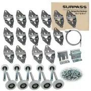 Surpass Garage Door Hardware Kit Roller/Hinge/Top Bracket/Wire Rope for 16'x7...