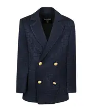 PB monogram-jacquard blazer 12Y blue