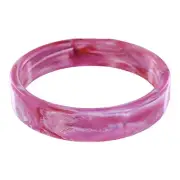 Pink Round Shiny Marbled Lucite Bangle Bracelet Ladies Large Size