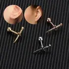 Steel Conch Lobe Tragus Helix Cartilage Earrings Piercing Dagger Ear Studs
