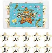 Hoyols 50 Pcs Y2K Gold Star Hair Clips, Small Metal Sparkle Star Barrettes, 2000s Aesthetic Y2K Accessories for Braids Short Long Hair (1.22" 50 Pcs)