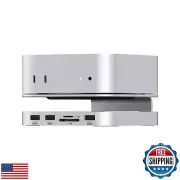 Qwiizlab Aluminum Stand Hub with SSD Enclosure, Docking Station for Mac Mini