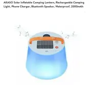 Solar Camping Lantern LED Light, Floating Inflatable Bluetooth Pool Speaker,