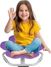 FAHKNS Autism Sensory Petal Spinning Chair, Kids Swivel Chair, Spin Sensory Chair for Toddlers Age 3+ Improving Physical Coordination Overcoming Social Phobia Non-Slip Metal Base Purple Swivel Chair