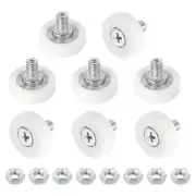 Pack of 8 Drawer Rollers Nylon Cabinet 22mm Pulley Replacement Wheels with Nuts