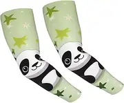 [FHEDVBN] cute panda star Arm Sleeves Compression Arm Covers for Men Women Outdoor Sun Sleeves Cooling Sports Sleeve, Black