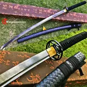 DAMASCUS FOLDED STEEL KATANA HANDMADE SHARP FULL TANG JAPANESE SAMURAI SWORD NEW