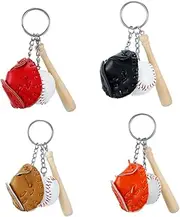 Totority 4pcs Key Holder Keychain Buckle Creative Keychains Key Ring Baseball Key Chain Hanging Keychains