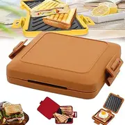 Micro Munchy, Microwave Toastie Sandwich Maker, Microwave Toastie Maker, Microwave Sandwich Maker, Microwave Grilled Cheese Maker, Split Design Toastie Maker, Breakfast Sandwich Machine (Brown)