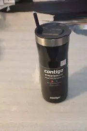 NEW CONTIGO STREETERVILLE STRAW SPLASH PROOF LID 32 OZ HOT OR COLD BLACK