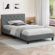 ALFORDSON Bed Frame Tufted Headboard Single