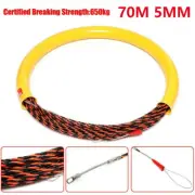 AU 70M 5MM Wire Conduit Cable Push Puller Rodder Snake Fish Tape Wire Guide Tie