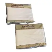 Springmaid VTG Twin Fitted Sheets 2 Piece White VTG NOS Wondercale NoIronPercale