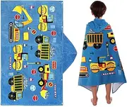 MooMoo Baby Kids Beach Towel Hooded Absorbent Bath Swim Towel Large Cotton Poncho Wrap Towel for Boys