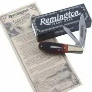Remington 2022 Hawkbill Bullet Barlow Folding Knife Brown Jigged Bone