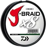 Daiwa J-Braid X8 Braided Fishing Line - 165 Yards (150 M) Dark Green Line