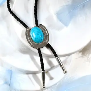 幸運馬蹄鐵 綠松石 保羅領帶 Bolo Tie 美式領帶 皮質項鍊 (BTI22108)│MF select