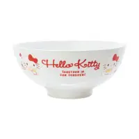 在飛比找momo購物網優惠-【小禮堂】HELLO KITTY 陶瓷碗 - 白坐姿款(平輸