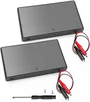 VooGenzek Pack of 2 12 V AA Battery Holder Plastic Battery Storage Box with On/Off Switch + Alligator Clips
