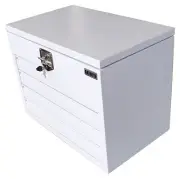 White Steel Toolbox 880mm Truck Box Ute Box Industrial With 4 Drawers With Divid