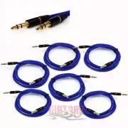 6X 3.5MM AUX MALE AUDIO EXTENSION CABLE CORD BLUE FOR GALAXY S4 S3 NOTE 3 NEXUS