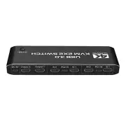 2x2 4K 60Hz USB 3.0 HDMI KVM Switch Hub With Keyboard Hotkey Extended Display