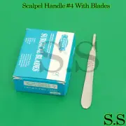 (Lot of 50) Scalpel Blades #22 with #4 Metal Handle Suitable for Dermaplaning