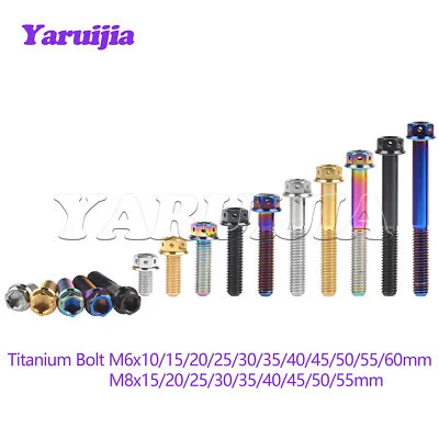 Titanium Bolt M6 M8 Flange with Drilled Holes Hex Head Ti Screws for Motorcycle