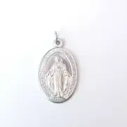 Vintage Religious Medal Pendant Charm Immaculate Heart Of Mary Italy