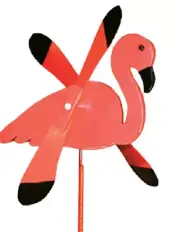 Amish Crafted Whirlybird Whirligig Garden Stake Wind Spinner - Flamingo