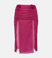 [Oseree] Oséree Lumière Rose ruched midi skirt AU 14 pink