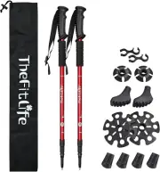 Thefitlife Nordic Walking Trekking Poles-2 Packs with Antishock and Quick Lock