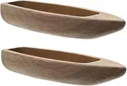 GLEAVI 2Pcs Unfinished Wooden Boat Model Nautical Tabletop Decor Creative Rustic Boat Craft Ornament for Home Decoration Material for Use