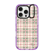 iPhone 16 Pro Impact Ring Stand Case MagSafe Compatible Christmas Plaid Red and Green Holiday Pattern by Nature Magick