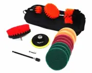 Drill Brush Set with Scour -14 Piece kit / Orange Multi-Purpose SHIPS FREE