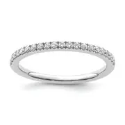0.22ct. CZ Solid Real 14k White Polished Matching Wedding Wedding Band Ring
