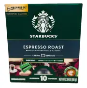 Starbucks Espresso Roast Coffee Nespresso Vertuo 10 Capsules 2.39 oz