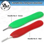 Scalpel Handles #5 #6 with Plastic Grip Handle for Surgical Blades #10 to 25