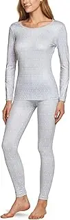 [TSLA] Women's Thermal Underwear Set, Soft Fleece Lined Long Johns, Winter Warm Base Layer Top & Bottom