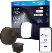 Enbrighten VIBE Smart LED Security Light, Motion Activated, Single Head, ETL Lis