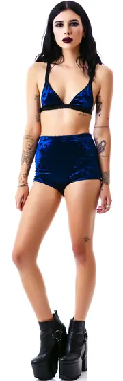 Widow (old) Velvet Triangle Bralette Bikini Top