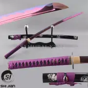 Noble Purple Blade Japanese Katana Samurai Sword Full Tang Battle Ready Sharp