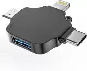 OTG Adapter USB Female to Type C Lightning Micro Male 3in1 Converter for iPhone