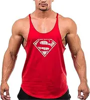 [BLEXX] Gym Muscle Fitness Training Running Vest - Clothing Tank Top Mens Bodybuilding Sleeveless Singlets Fashion Workout Mens Undershirt (Color : Rood, Size : XXL)