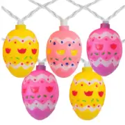 Set of 10 Clear Incandescent Light Pastel Multi-Color Easter Egg Spring Lights